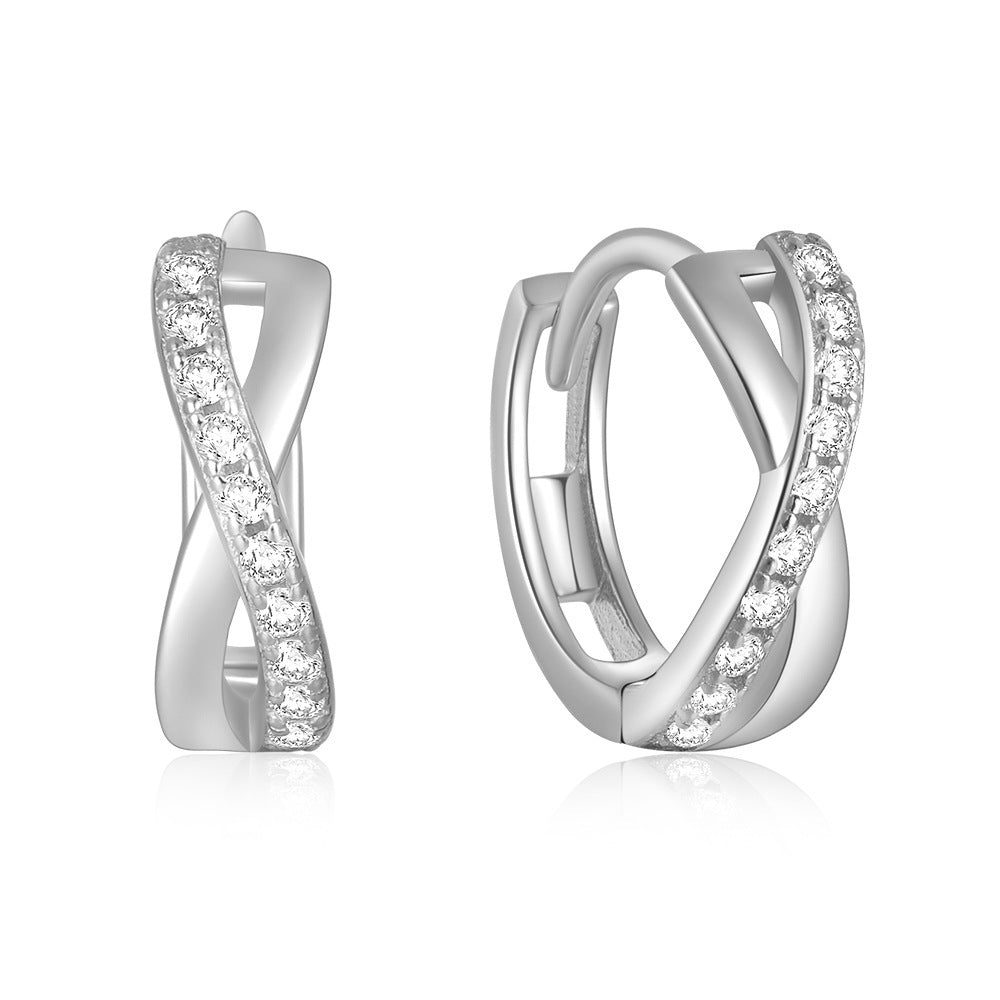 ✨ Élégantes Boucles d'Oreilles Pendantes en Argent S925 – Design Croix avec Strass Éclatants, Idéal pour Sublimer Votre Style