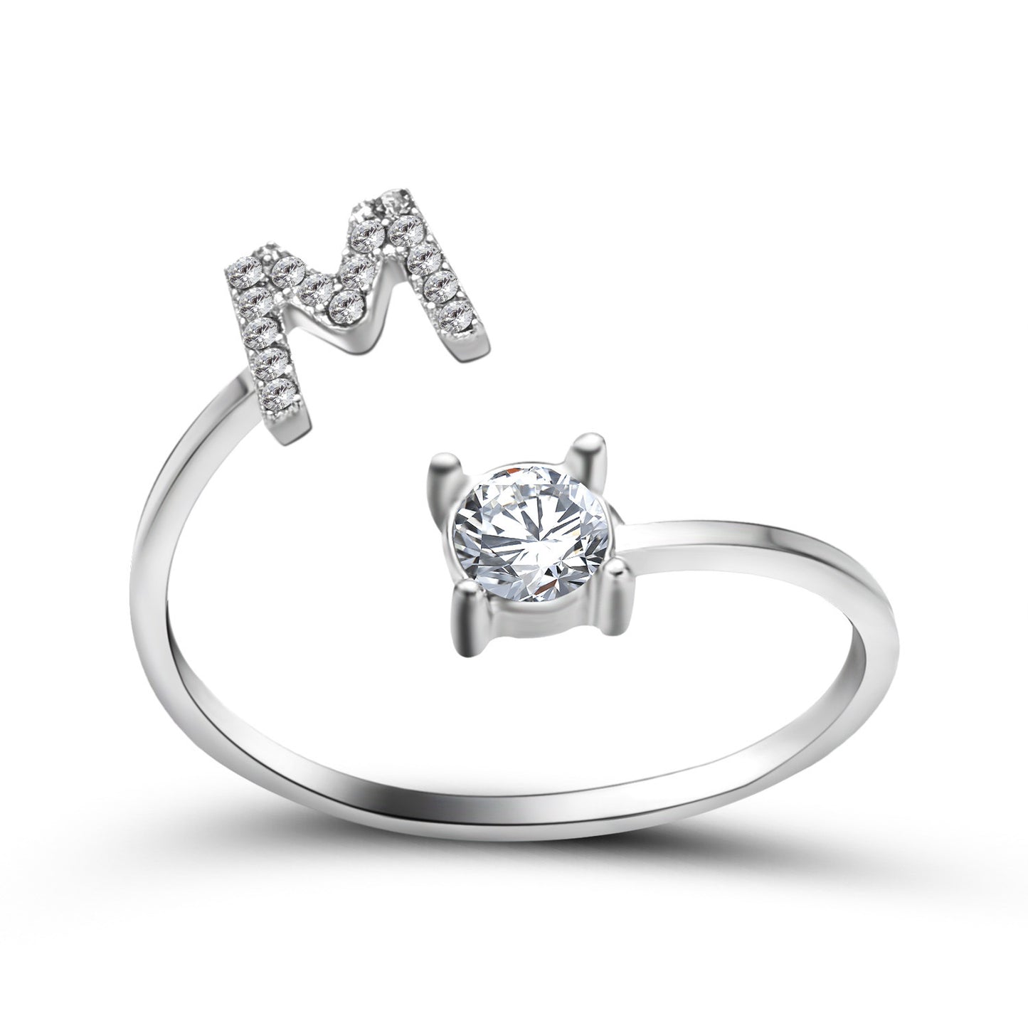 Image du produit Bague Initiale Ajustable – Élégance Personnalisée en Argent/Doré | Bijou Raffiné pour Femme