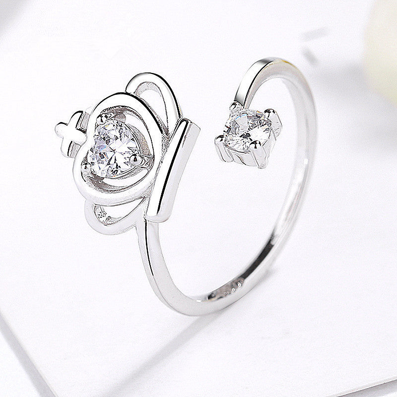 Bague Couronne Diamant Chic - Ajustable, Confortable et Élégante pour Sublimer Votre Style avec Raffinement
