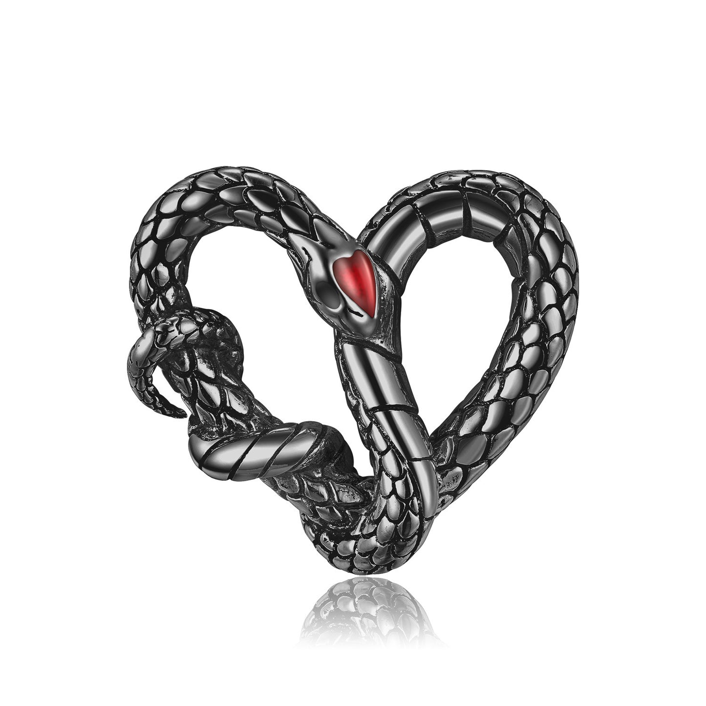✨ Collier Serpent en Argent S925 - Plaqué Or Noir, Texture Cœur, Élégance Inégalée pour Sublimer Votre Style !