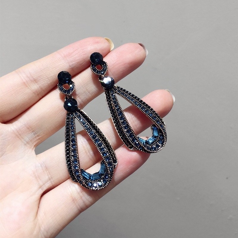 ✨ Élégantes Boucles d'Oreilles en Argent S925 - Design Goutte d'Eau Unique, Style Vintage pour une Touche Raffinée