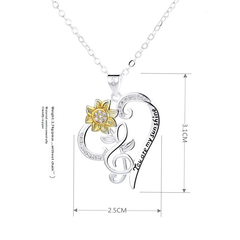 đ» ĂlĂ©gant Collier Pendentif Tournesol Bicolore - Design Tendance, Parfait pour Sublimer et Illuminer Votre DĂ©colletĂ©