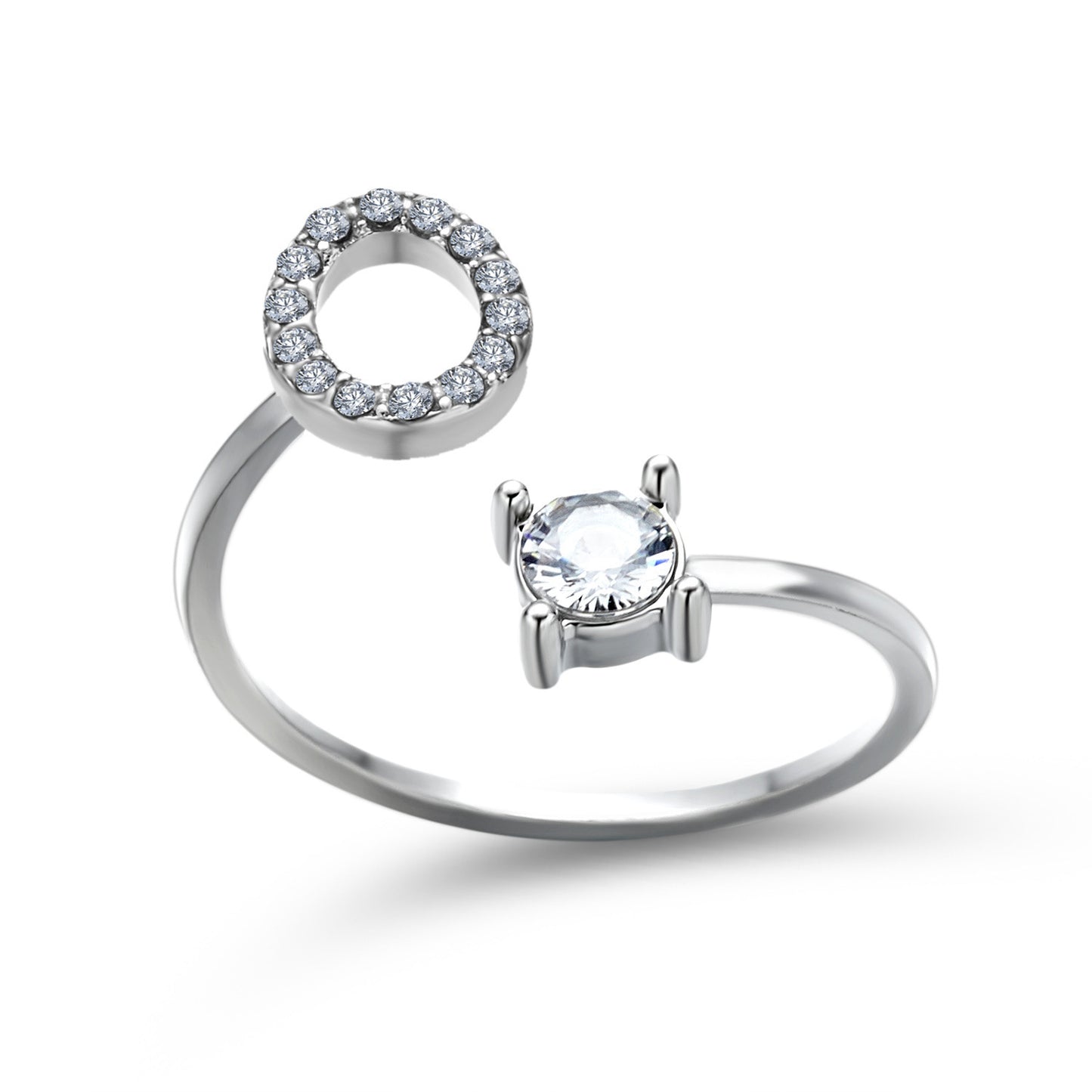 Image du produit Bague Initiale Ajustable – Élégance Personnalisée en Argent/Doré | Bijou Raffiné pour Femme