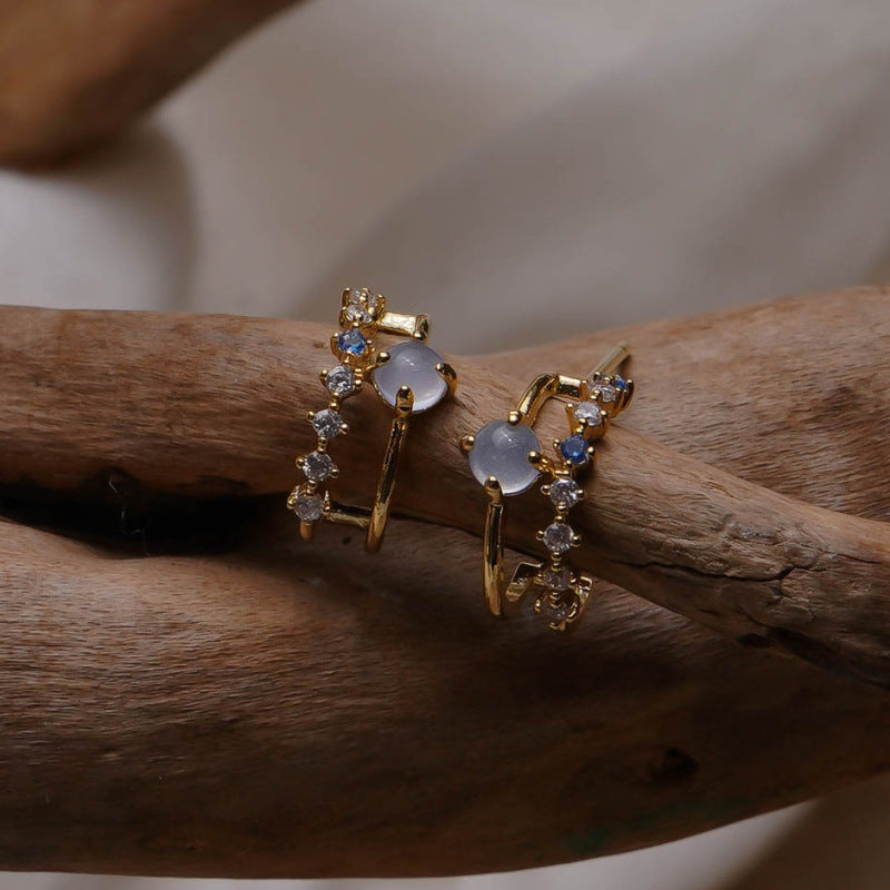 🌟 Boucles d'Oreilles Vintage en Opale - Élégance Intemporelle, Artisanat Soiné pour Sublimer Votre Style