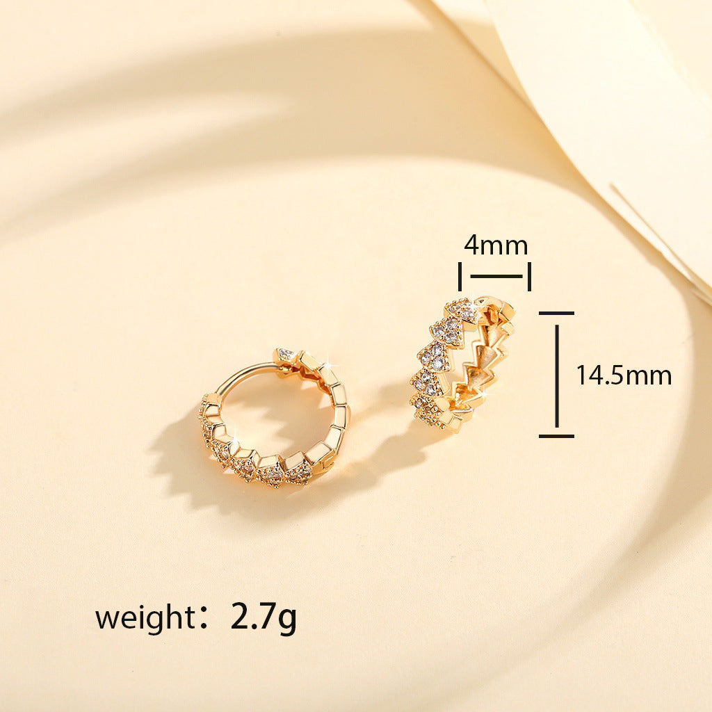 ✨ Sublimes Boucles d'Oreilles en Zircon Plaqué Or - Style Élégant, Brillance Durable, Idéal pour Toutes Occasions