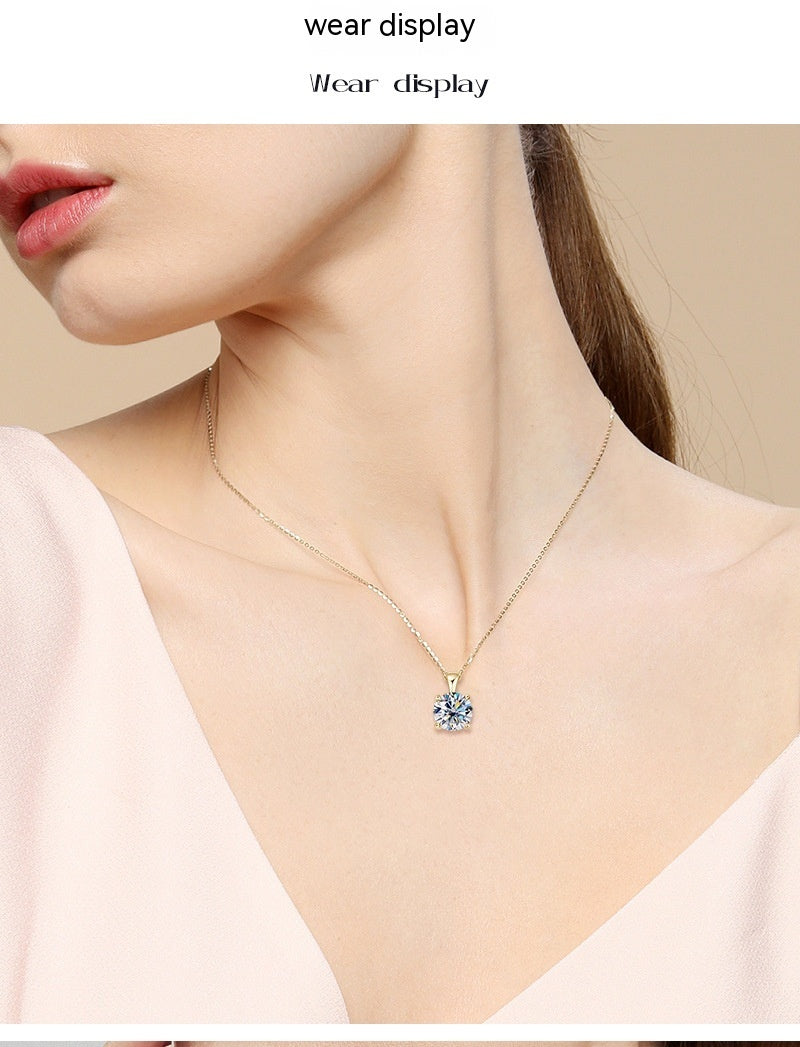 đ Collier ĂlĂ©gant avec Pendentif Diamant 4 Griffes - PlaquĂ© Or 18K sur Argent 925, Cadeau RaffinĂ© et Intemporel !