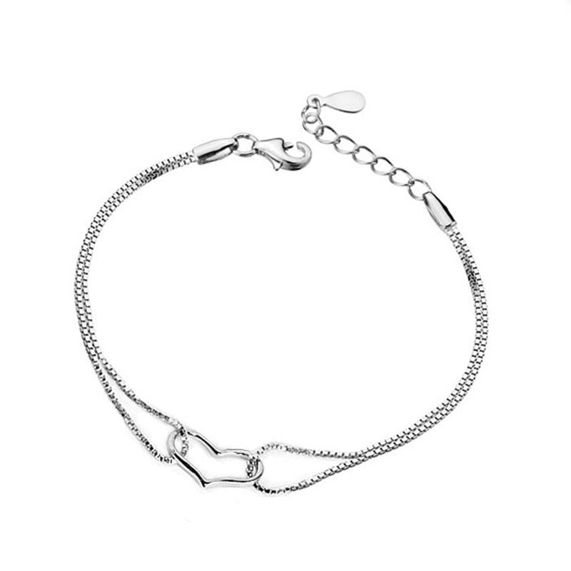 ✨ Bracelet Cœur en Argent - Élégance Éternelle, Cadeau Idéal pour Amour et Tendresse, Brillez en Toute Occasion