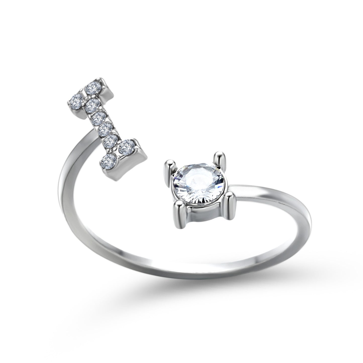 Image du produit Bague Initiale Ajustable – Élégance Personnalisée en Argent/Doré | Bijou Raffiné pour Femme