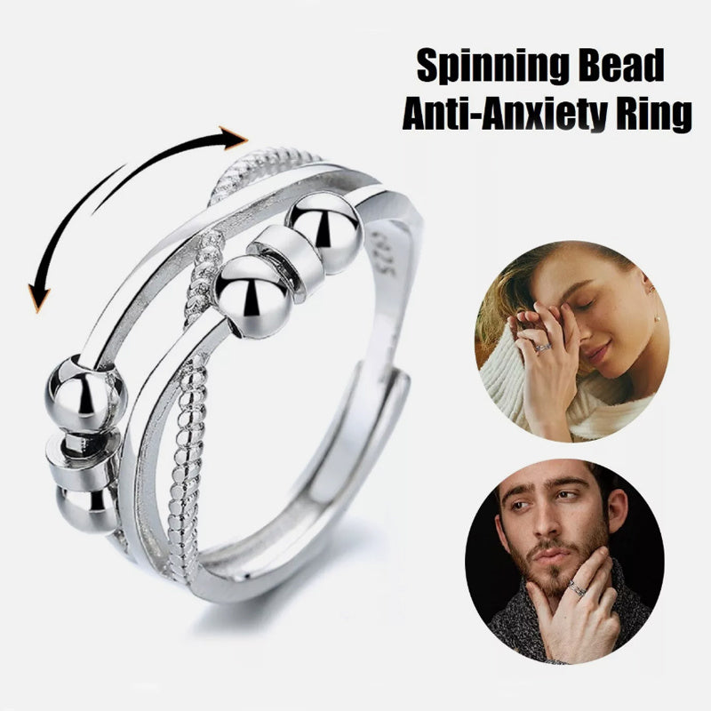 Image du produit Bague Rotative Ă Design Ouvert â ĂlĂ©gance GĂ©omĂ©trique et Soulagement de l'AnxiĂ©tĂ© âš