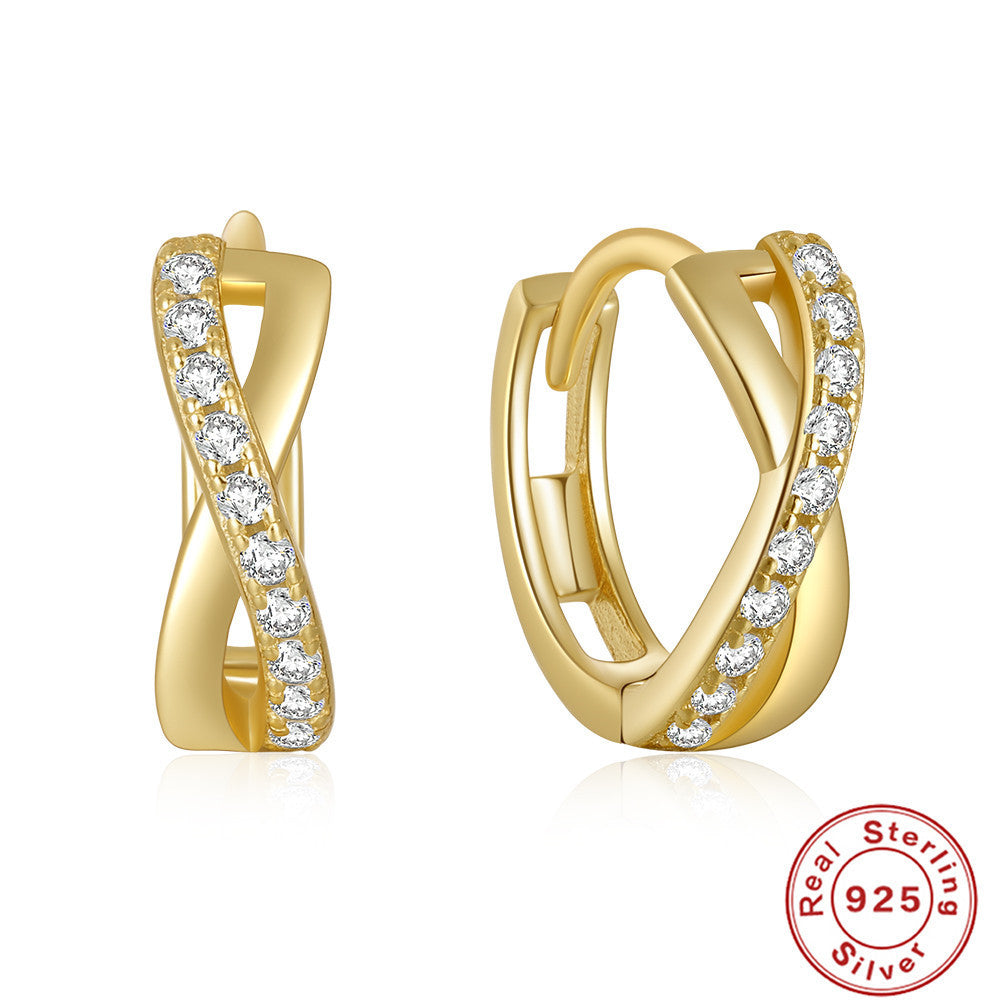 ✨ Élégantes Boucles d'Oreilles Pendantes en Argent S925 – Design Croix avec Strass Éclatants, Idéal pour Sublimer Votre Style