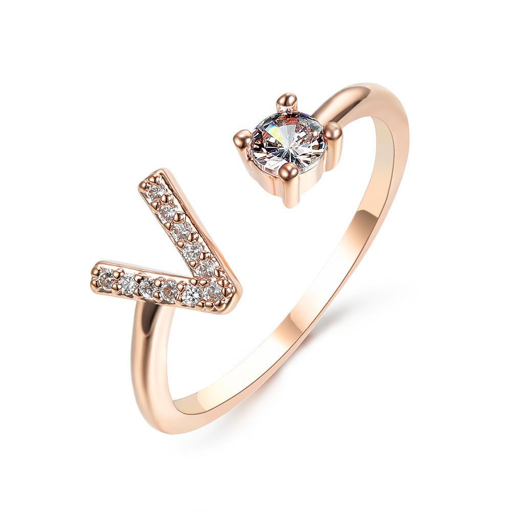 Image du produit Bague Initiale Ajustable – Élégance Personnalisée en Argent/Doré | Bijou Raffiné pour Femme