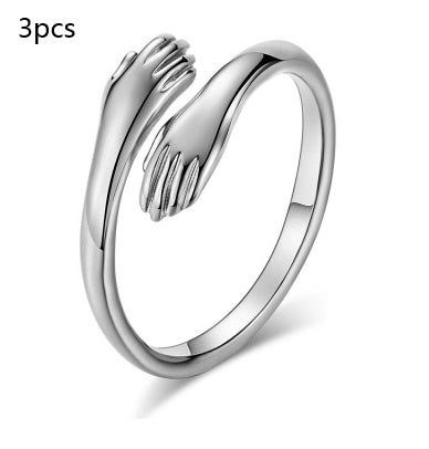 Image du produit Bague Simple "Mains qui S'enlacent" – Élégance Géométrique et Design Unisexe 🤝💍