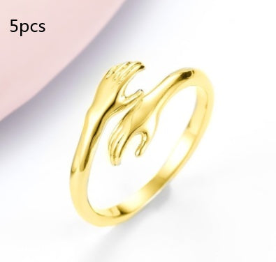 Image du produit Bague Simple "Mains qui S'enlacent" – Élégance Géométrique et Design Unisexe 🤝💍