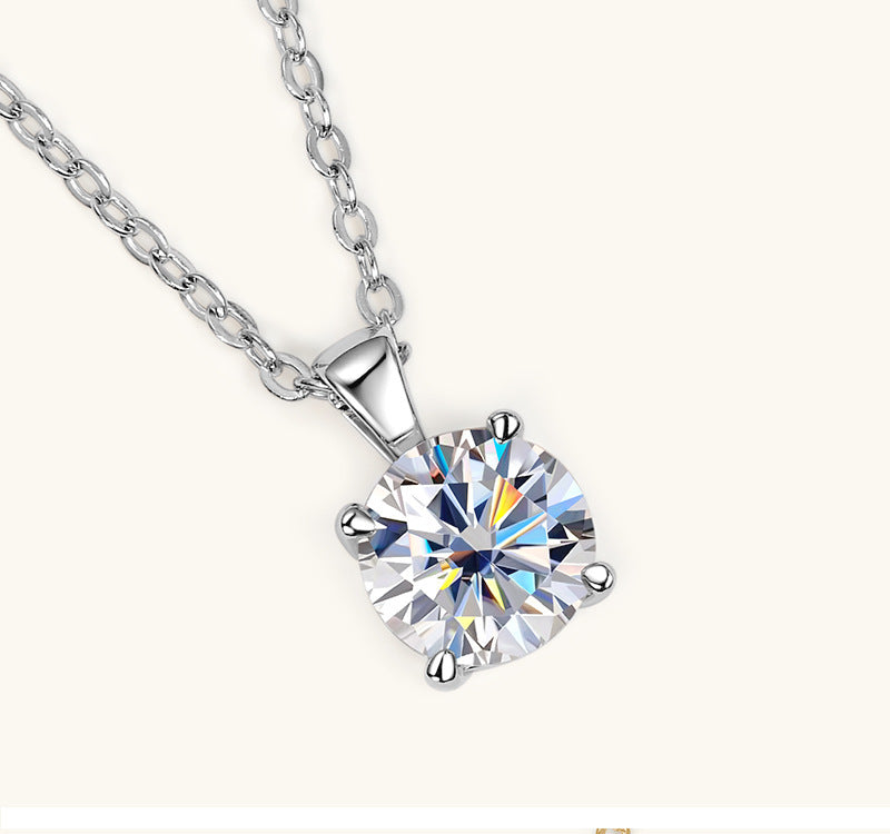 đ Collier ĂlĂ©gant avec Pendentif Diamant 4 Griffes - PlaquĂ© Or 18K sur Argent 925, Cadeau RaffinĂ© et Intemporel !