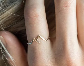 Image du produit Bague Créative en Cuivre – Design Montagne Unique pour Femme ⛰️✨