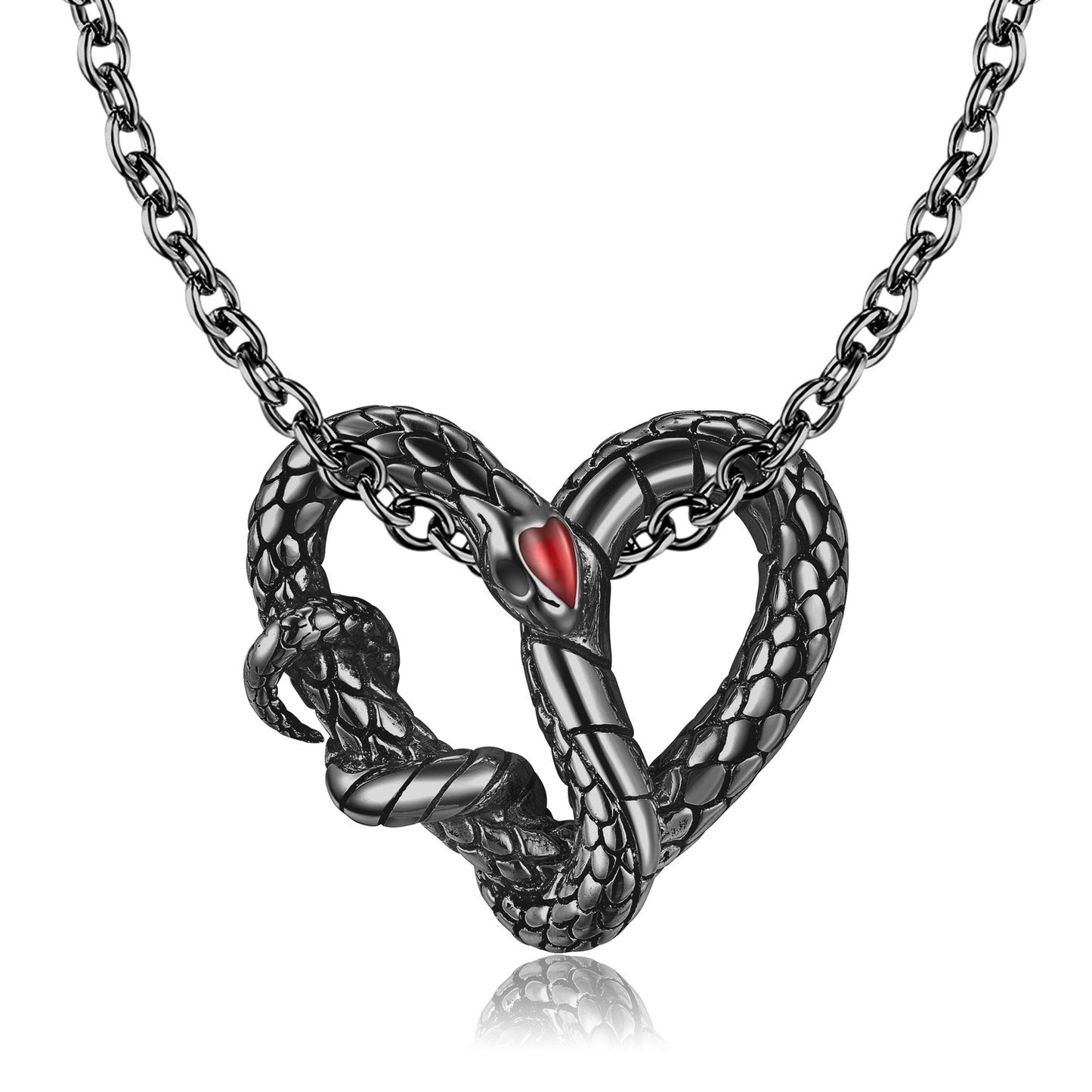 ✨ Collier Serpent en Argent S925 - Plaqué Or Noir, Texture Cœur, Élégance Inégalée pour Sublimer Votre Style !