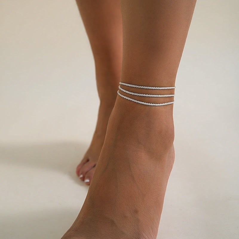 ✨ Bracelet de Cheville Métallique Chic - Brillance Éclatante, Élégance Assurée, Parfait pour Toutes Occasions 💫