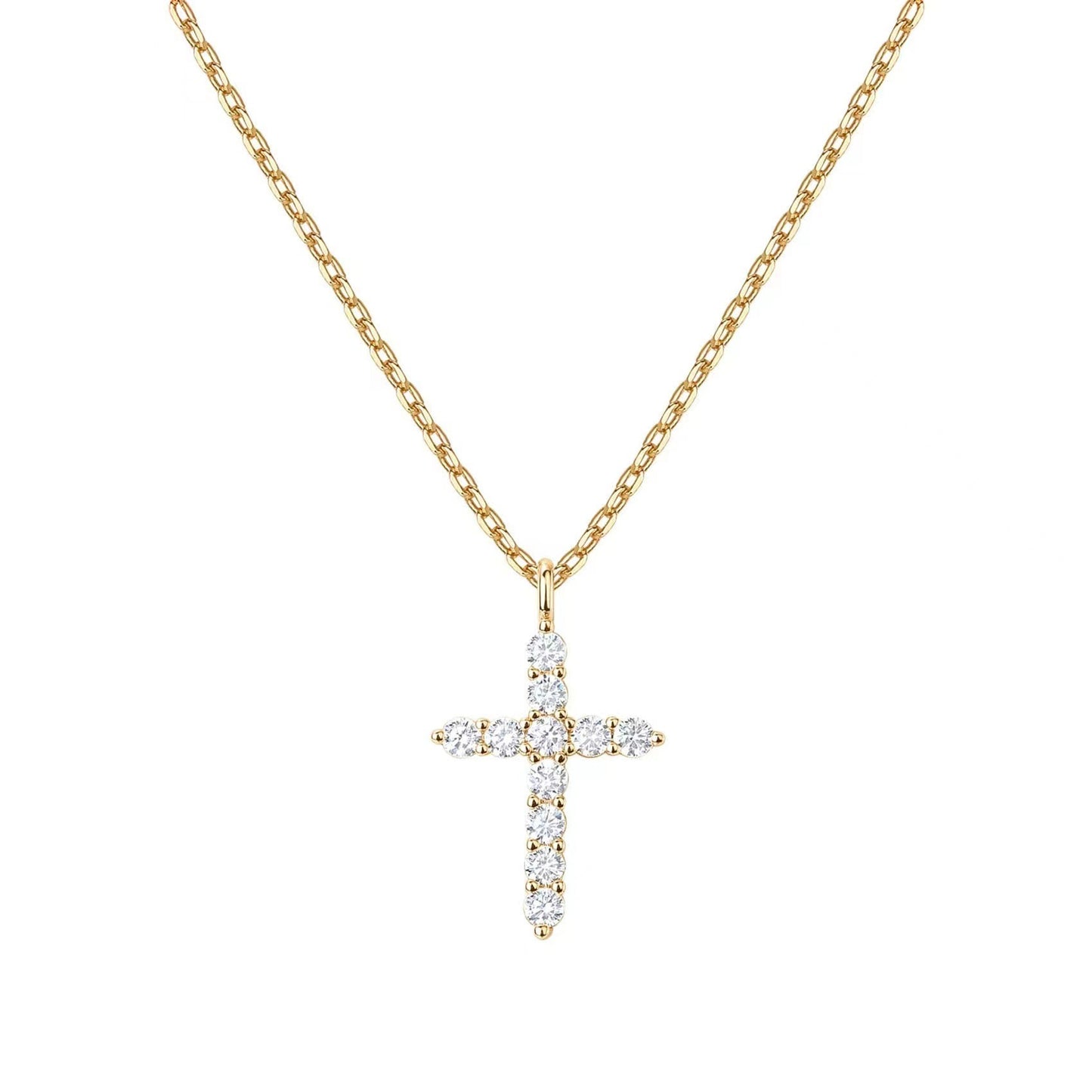 ✨ Collier Croix en Argent 925 - Chaîne en Or 14k, Élégance Intemporelle pour Toutes Occasions