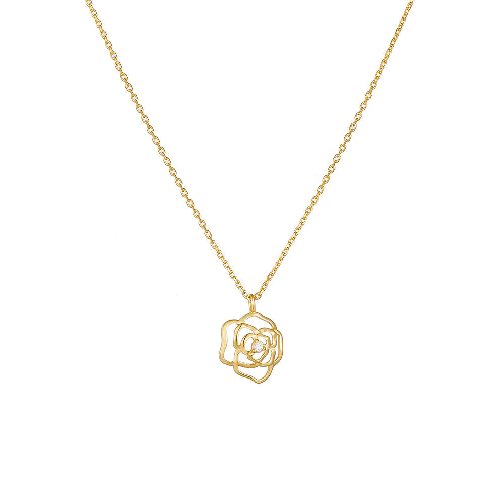 Collier en Argent Sterling - Motif Rose Vintage, Élégance Intemporelle pour Sublimer Votre Style !