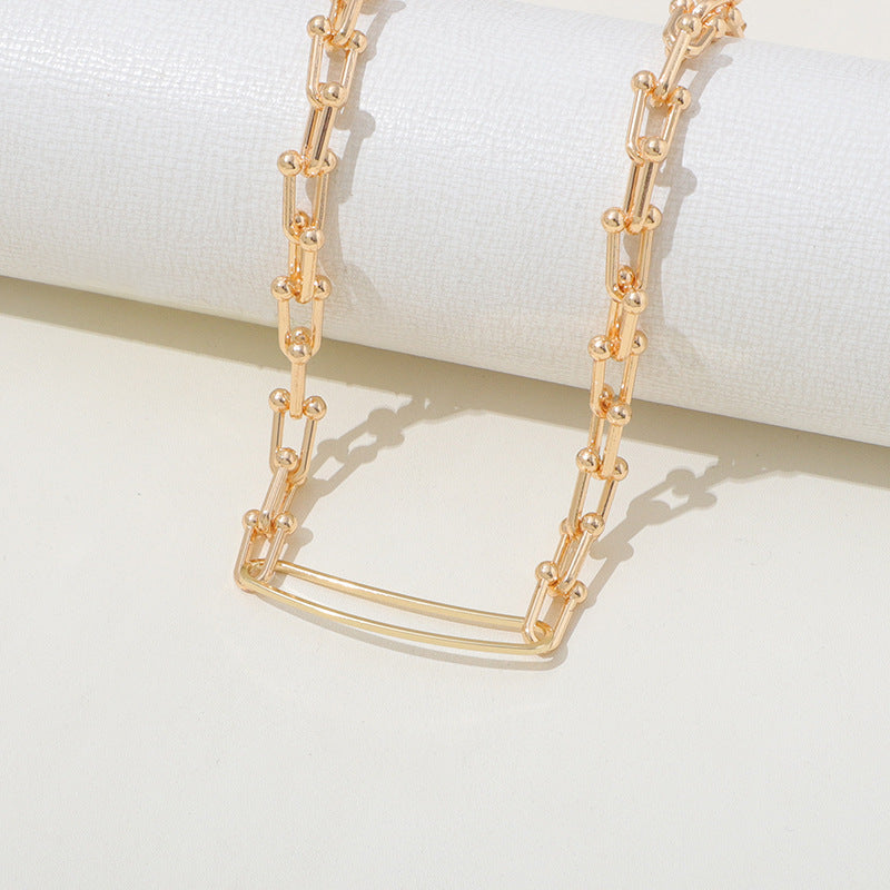 🌟 Collier Double Chaîne Métallique Élégant - Style Rétro Chic, Qualité Premium, Idéal pour Sublimer Votre Look