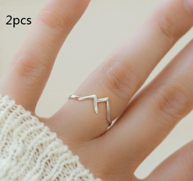 Image du produit Bague Créative en Cuivre – Design Montagne Unique pour Femme ⛰️✨