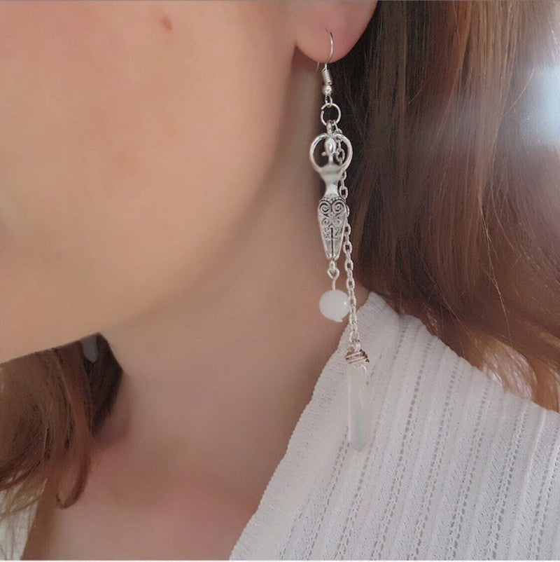 ✨ **Boucles d'Oreilles Quartz Angelique – Élégance Unique, Design Raffiné, Éclat Mystique** 🌟