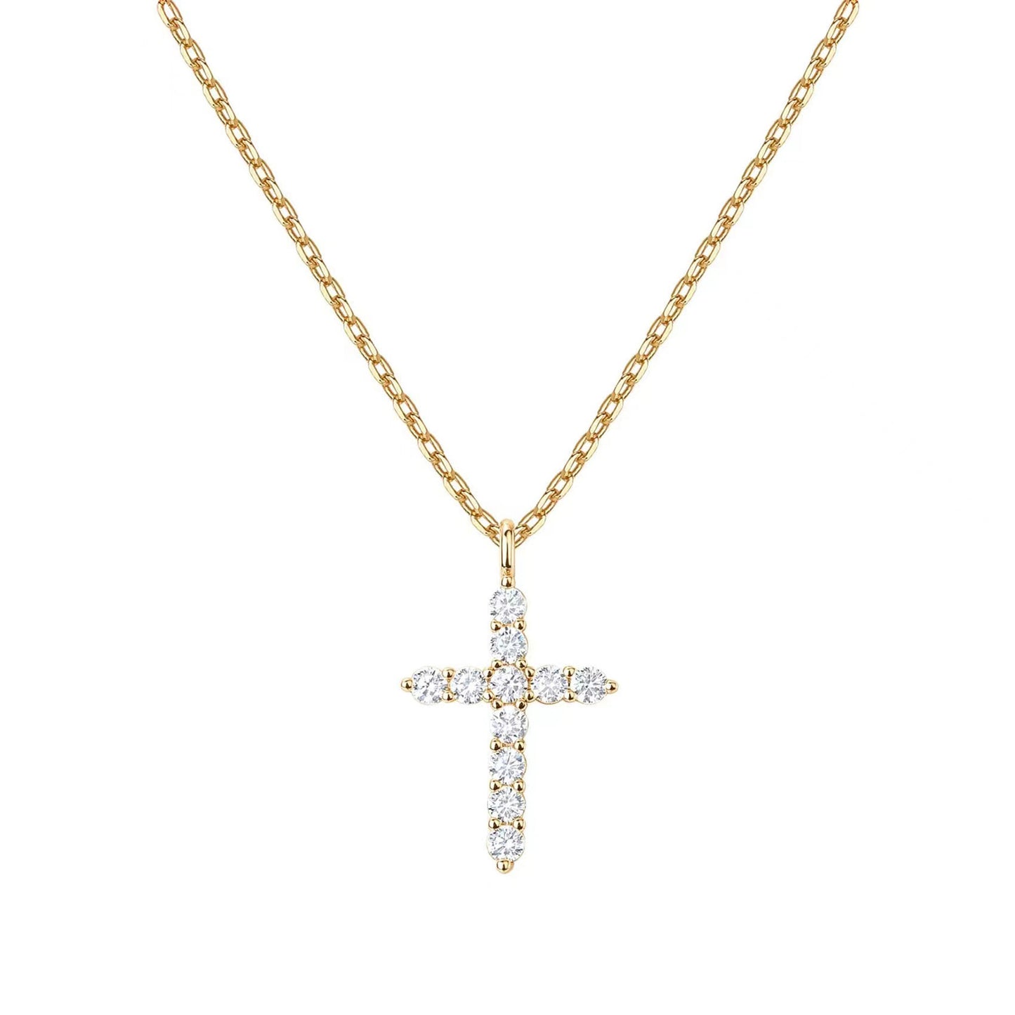 ✨ Collier Croix en Argent 925 - Chaîne en Or 14k, Élégance Intemporelle pour Toutes Occasions