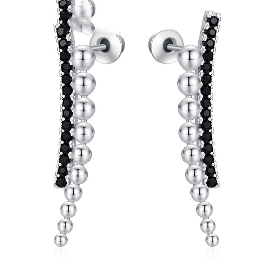 ✨ Boucles d'Oreilles Longues Élégantes - Perles & Zircon en Cuivre, Brillance Éclatante pour un Style Chic et Sophistiqué!
