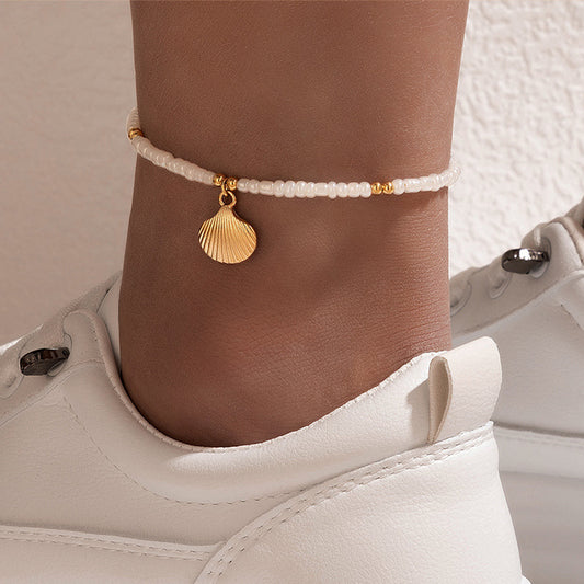🌟 Bracelet de Cheville Bohème en Coquillage - Qualité Premium, Parfait pour vos Évasions à la Plage! 🌊