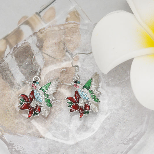 ✨ Boucles d'Oreilles Colibri en Diamants - Design Élégant, Éclat Éblouissant, Parfaites pour Briller en Toute Occasion 💎