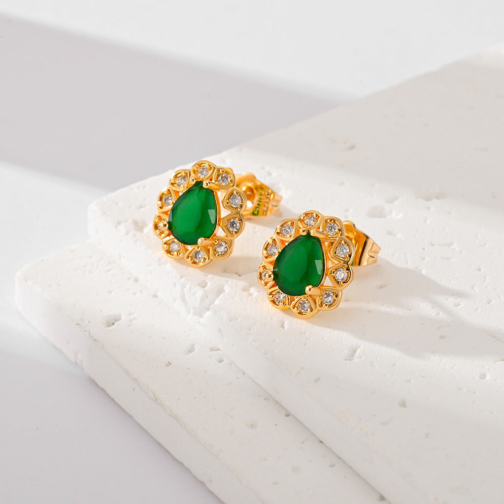 Boucles d'Oreilles en Zircon Multicolores – Éclat Vibrant, Style Intemporel !