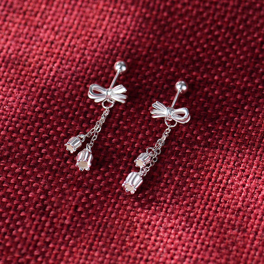 ✨ Boucles d’Oreilles Tendance - Design Coréen Élégant avec Noeud & Pompon, Accessoire Chic et Ultra Léger 🎀