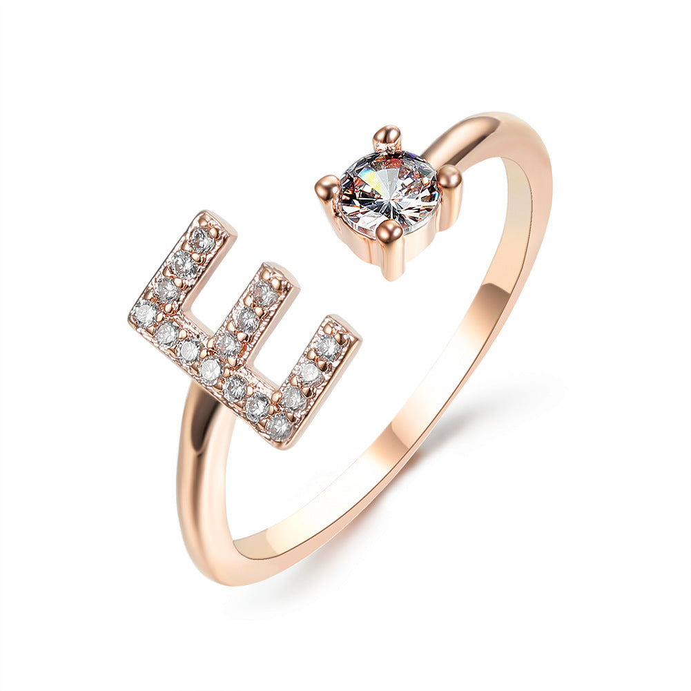 Image du produit Bague Initiale Ajustable – Élégance Personnalisée en Argent/Doré | Bijou Raffiné pour Femme