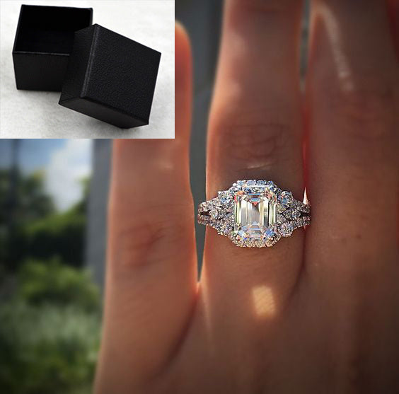 Image du produit Bague Princesse Carrée avec Diamant de Simulation – Élégance et Sophistication 💍✨