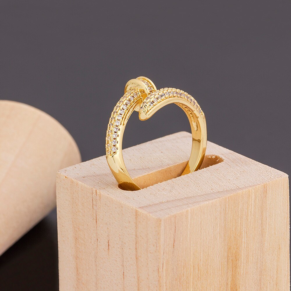 Image du produit Bague à Ongle Personnalisée | Bague Géométrique Ajustable avec Faux Gemmes/ Pierres Semi-Précieuses