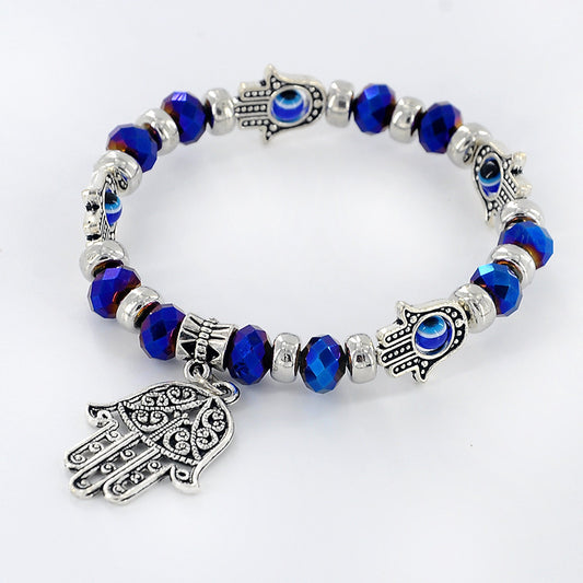 " Bracelet Œil du Diable Élégant - Perles Raffinées, Design Unique, Protection et Style Premium"