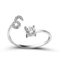 Image du produit Bague Initiale Ajustable – Élégance Personnalisée en Argent/Doré | Bijou Raffiné pour Femme