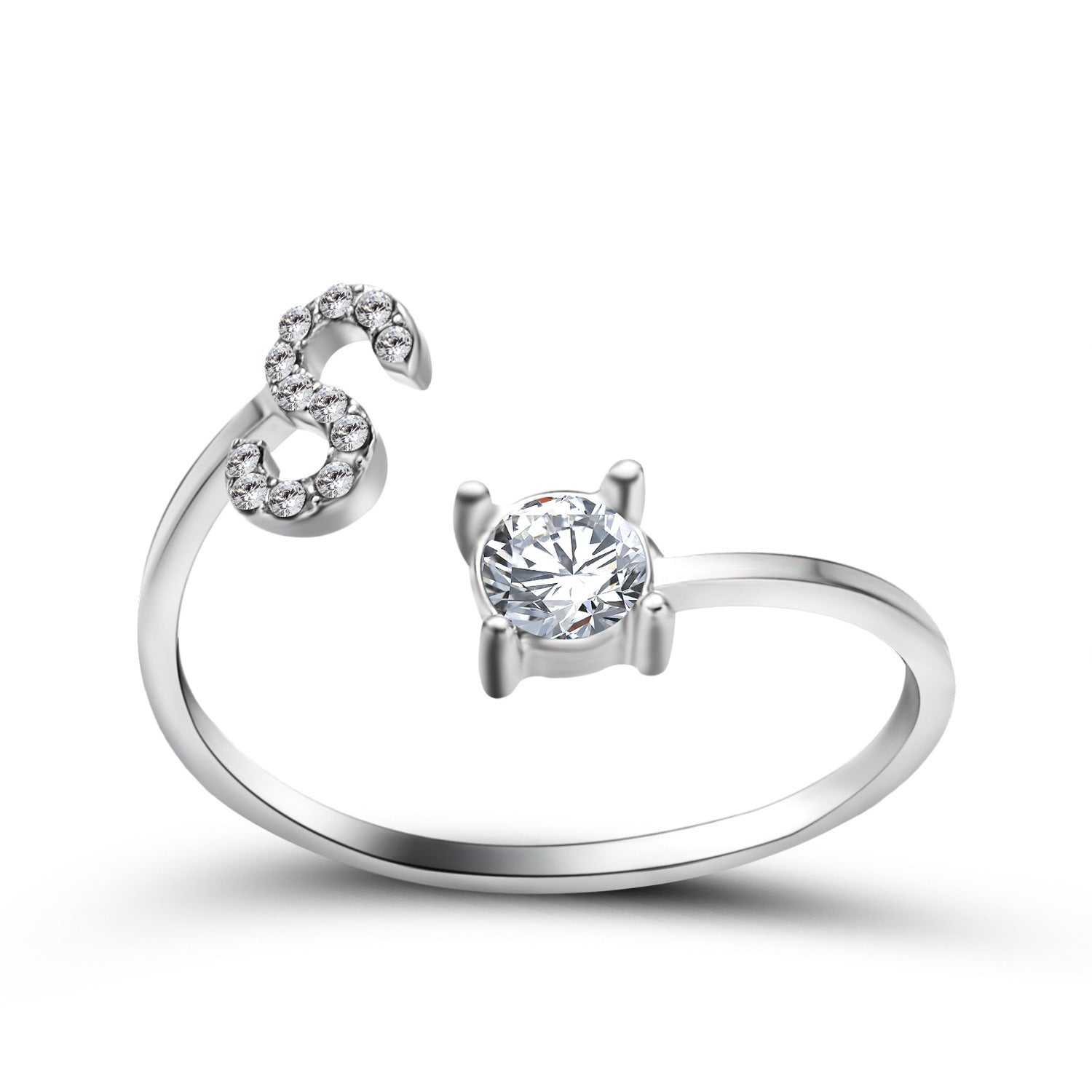 Image du produit Bague Initiale Ajustable – Élégance Personnalisée en Argent/Doré | Bijou Raffiné pour Femme