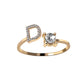 Image du produit Bague Initiale Ajustable – Élégance Personnalisée en Argent/Doré | Bijou Raffiné pour Femme