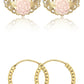 ✨ Boucles d'Oreilles Rosette Creuse & Hoops Dorés - Élégance Chic, Design Raffiné, Confort Optimal !