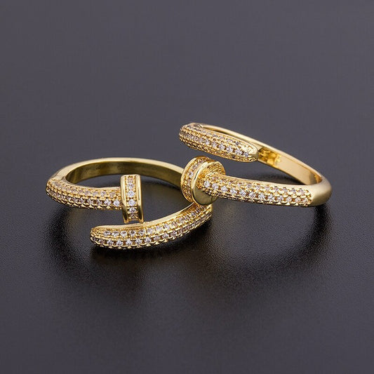 Image du produit Bague à Ongle Personnalisée | Bague Géométrique Ajustable avec Faux Gemmes/ Pierres Semi-Précieuses