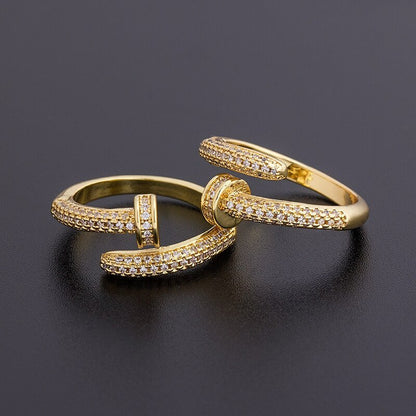 Image du produit Bague à Ongle Personnalisée | Bague Géométrique Ajustable avec Faux Gemmes/ Pierres Semi-Précieuses