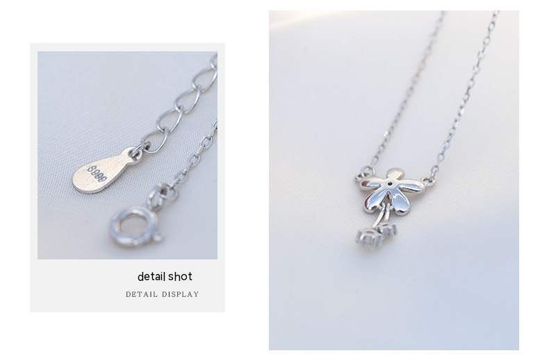 💎 Collier en Argent Pur S999 - Design Floral Élégant, Idéal pour l'Été et les Occasions Spéciales