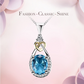 💎 Elegant Women's Necklace in 925 Silver - Refined Oval Blue Stone, Ideal for Weddings and Chic Outfits