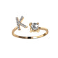 Image du produit Bague Initiale Ajustable – Élégance Personnalisée en Argent/Doré | Bijou Raffiné pour Femme