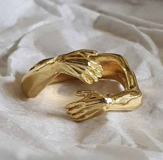 Image du produit Bague Étreinte des Mains d'Amour Simple et Créative | Bague Ajustable en Alliage pour Lovers