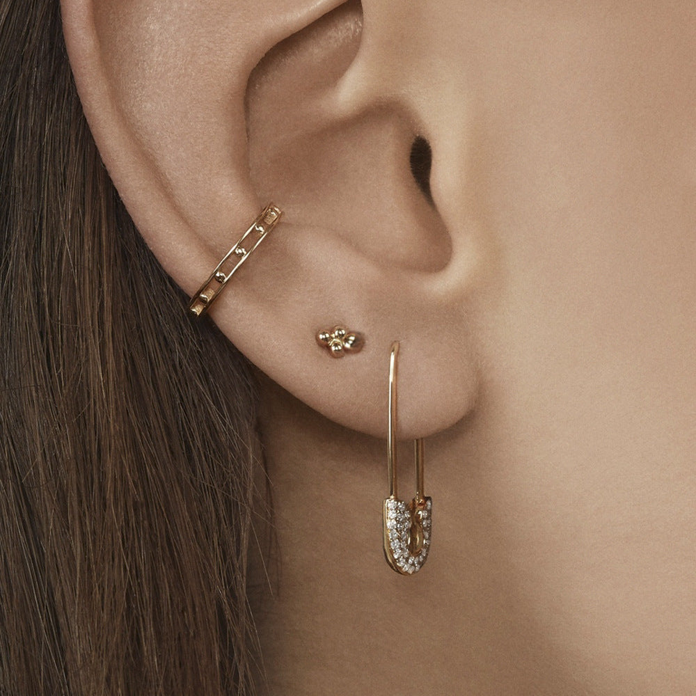 Image du produit Alloy pin rhinestone stud earrings