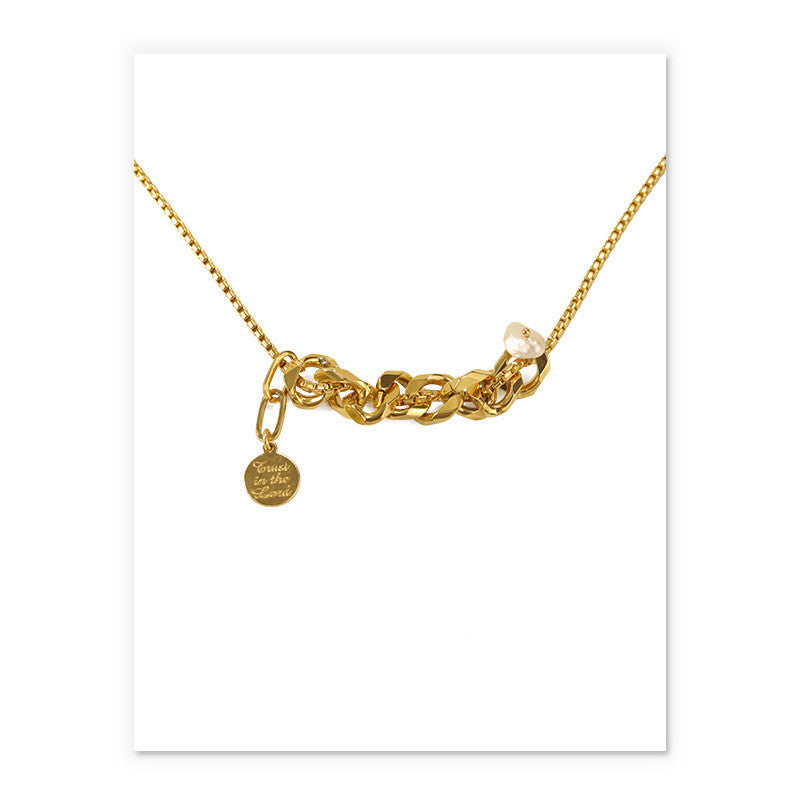 💎 Chaîne Clavicule en Or Éclatant - Collier Tendance Hip Hop pour Femmes, Élégance et Originalité Assurées