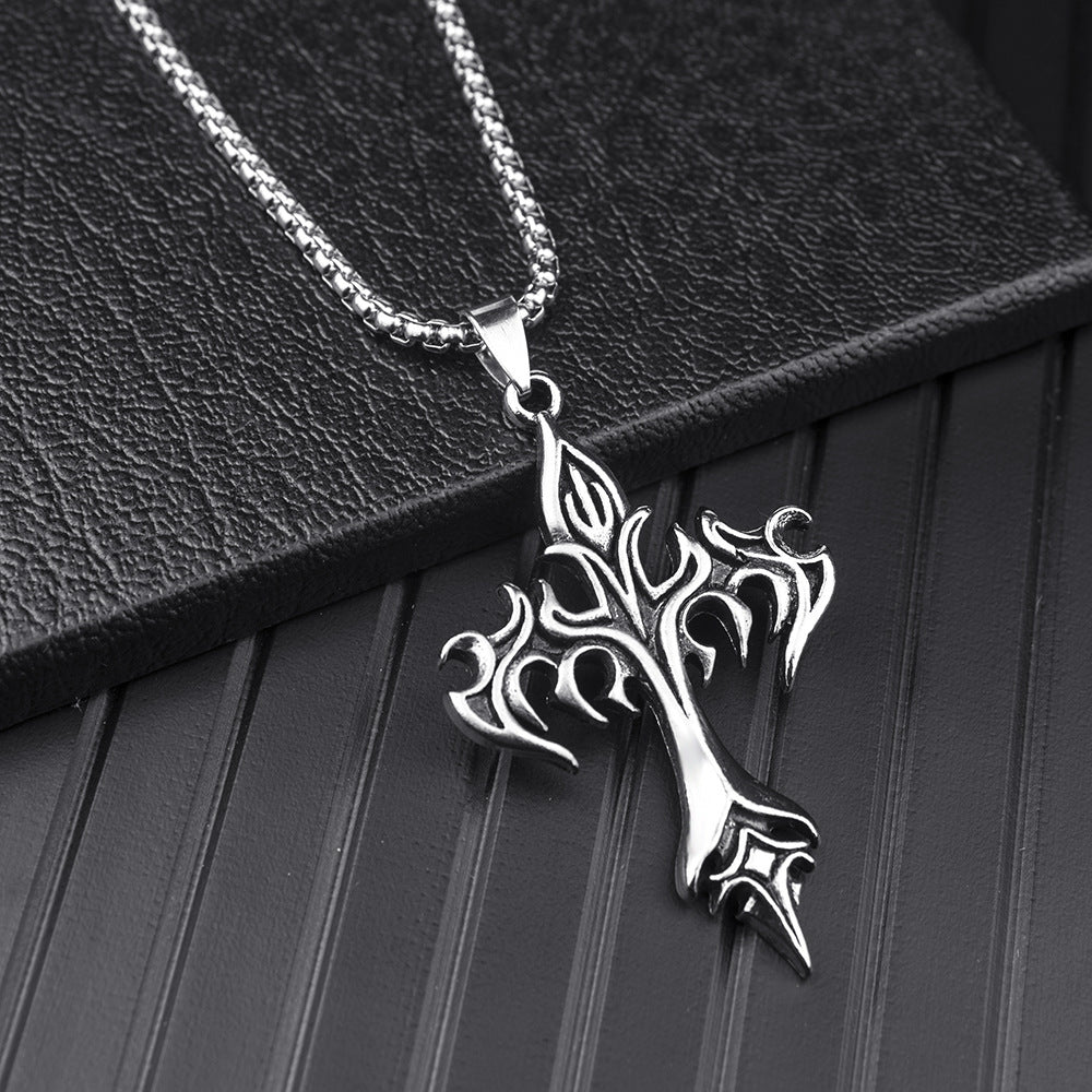 🌟 Pendentif Amulette Croix en Acier Inoxydable - Élégance Intemporelle, Résistant et Chic pour Toutes Occasions