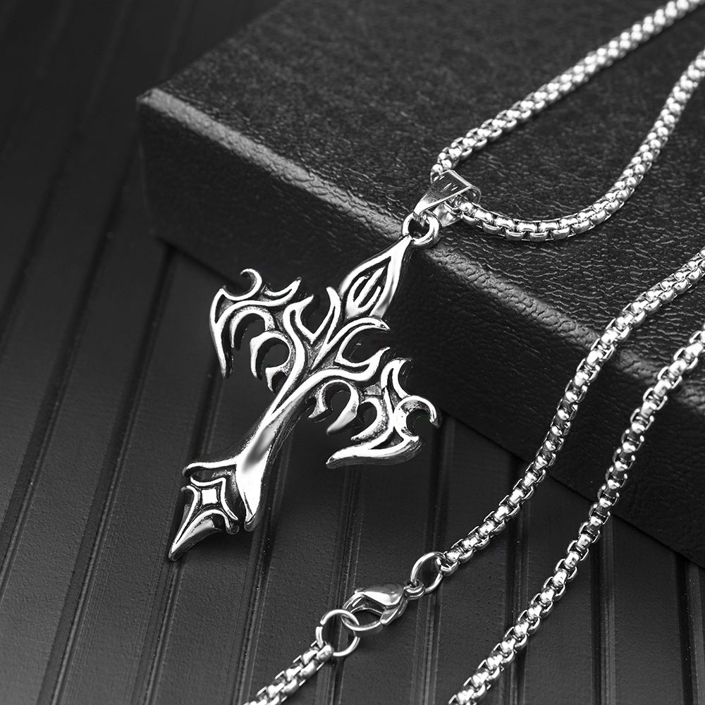 🌟 Pendentif Amulette Croix en Acier Inoxydable - Élégance Intemporelle, Résistant et Chic pour Toutes Occasions